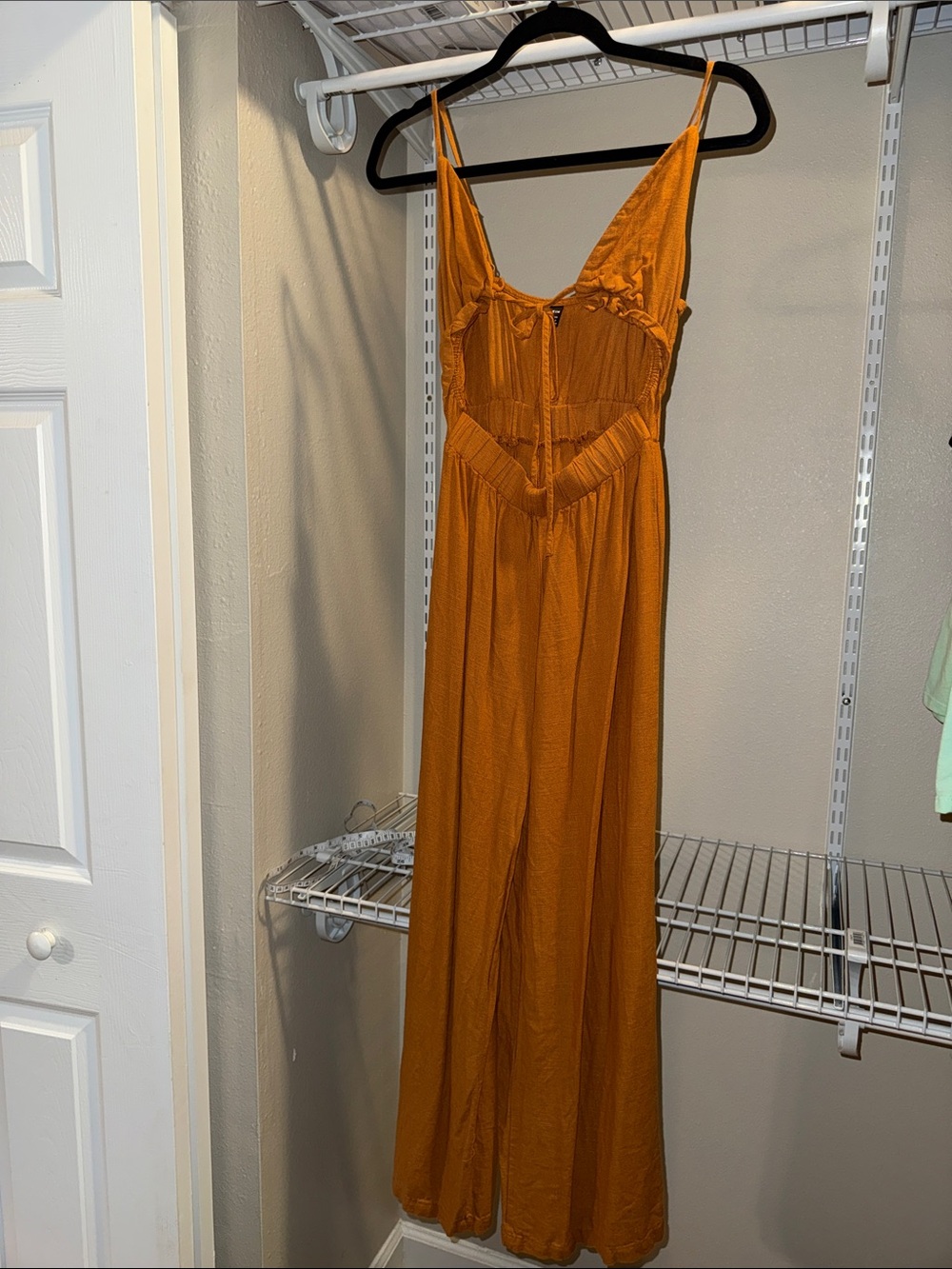 SHEIN Strappy V-Neck Maxi Dress in Burnt Orange